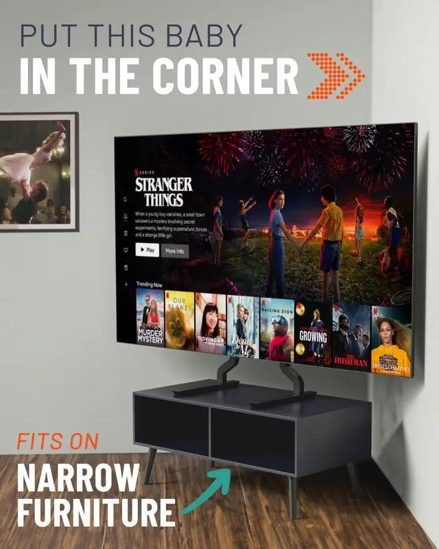 Alt view image 6 of 6 - Premium Replacement TV Stand for 55"-86" Screens - Angled Feet Give Universal TV Stand Stability for QLED & OLED TVs -Easy 3-Step Install Comes w/Soundbar Isolation & Anti-Slip/Scratch Pads