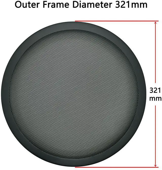 Alt view image 3 of 6 - 12" Speaker Grill Covers, Metal Frame with Metal Mesh, Black, 1Pc | Car Home Speaker Subwoofer Guard Protector, with Screws, Heavy-duty
