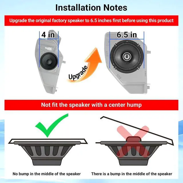 Alt view image 3 of 6 - 6.5-Inch Rear Speaker Pods Compatible with 2021-2025 Ford Bronco | Pod Speaker Enclosure Replacement for 2021-2025 Ford Bronco 4 Door Accessories