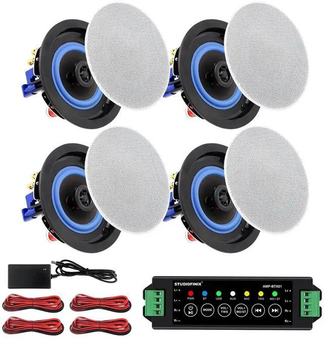 Main image of 4 Inch Bluetooth Ceiling Speakers,320W 2-Way System, 4 Speakers, Wired Surround Sound for Living Room, Office,Kichten,Study Room,Basement,Covered Patio and Flush Mount