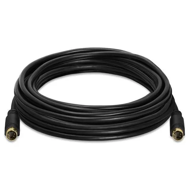 Alt view image 2 of 6 - S Video Cable 25 ft SVHS 4-PIN Video Cable Mini Din S-Video Cord for Home Theater, Camcorder, DSS Receiver, DVD Player- Black