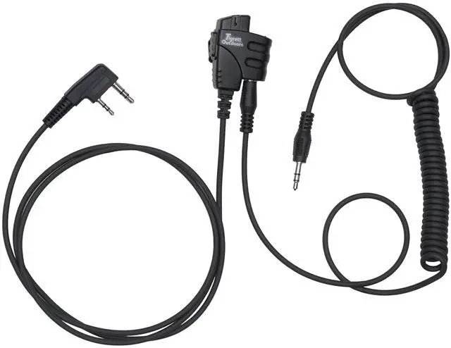 Main image of SMC Push-to-Talk Cable w/ 3.5mm Audio Cable Adapter for Kenwood K1 Radios Including Baofeng UV5R - PTT for Electronic Earmuffs - Hands-Free Radio Listening (with Clip)
