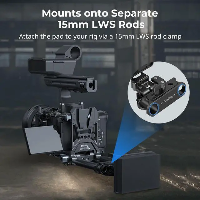 Alt view image 2 of 6 - Lightweight Chest Pad with 15mm LWS Rod Clamp for Handheld Camera Operation - MD3183