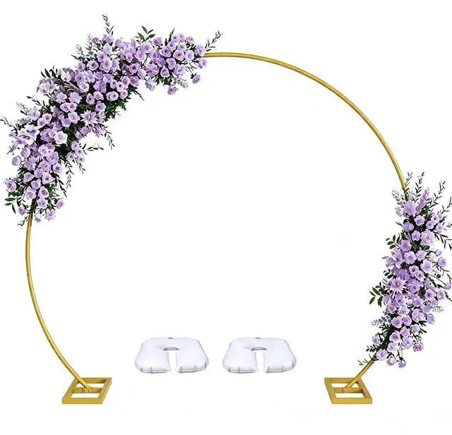 Main image of Round Backdrop Stand, 8FT Balloon Arch Stand, Gold Circle Arch for Party | Wedding Arch Stand for Wedding, Birthday, Baby Shower, Graduation, Anniversary, Candy Tables Celebration