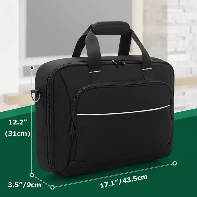 Alt view image 6 of 6 - Travel Carrying Case Bag for 14.1-17.5 Inch Portable DVD Player | 15 DVD Storage Pockets, Laptop Sleeve, Front Accessory Pocket, Portable DVD Player Storage Bag, Patented Design