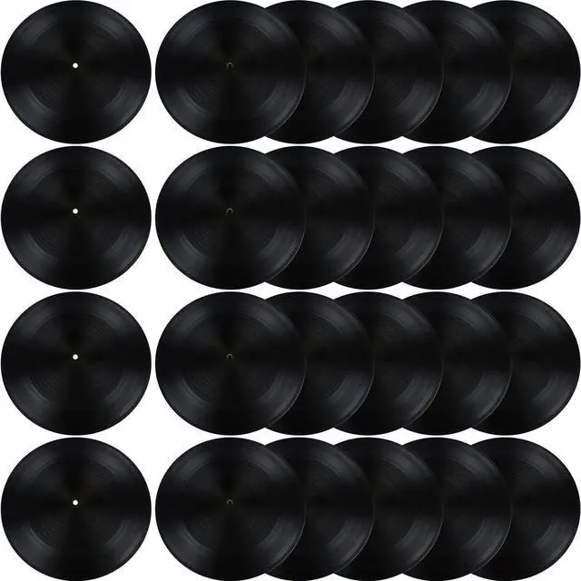 Alt view image 3 of 6 - 24 Pcs 12Inch Blank Records Vintage Fake Records Decorations Discs Hip Hop Rock 70s 80s 90s Retro Decor for Home Studio Room Wall Aesthetic