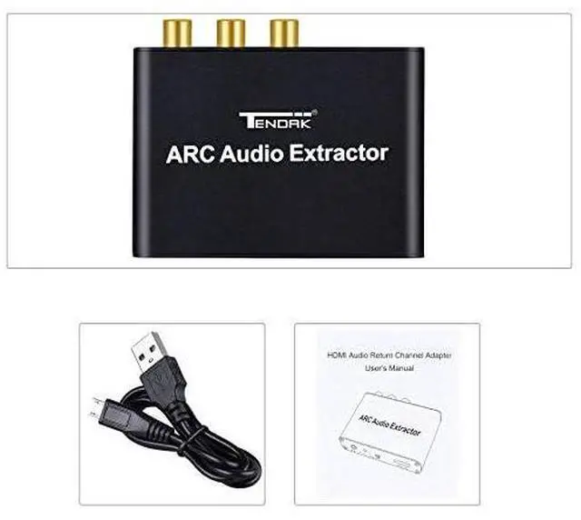 Alt view image 6 of 6 - 192KHz HDMI ARC Audio Extractor for HDTV Soundbar Speaker Amplifier | HDMI ARC Adapter with Optical TOSLINK SPDIF/Coaxial and 3.5mm L/R Stereo Audio Output, Digital to Analog Audio Converter
