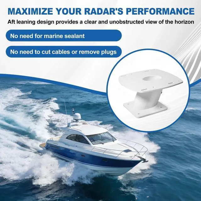 Alt view image 5 of 6 - APT-150-01 Aluminum Radar Mount 6" AFT Leaning Compatible with Garmin Raymarine Simrad Radomes