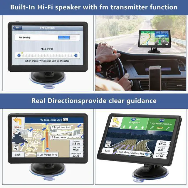 Alt view image 4 of 5 - GPS Navigator for Car Truck RV, Latest 2026 Map 7-inch Touchscreen Car GPS Navigation, Real-time Voice Steering with Speed and red Light warnings/Custom Truck Routing, Free map Updates