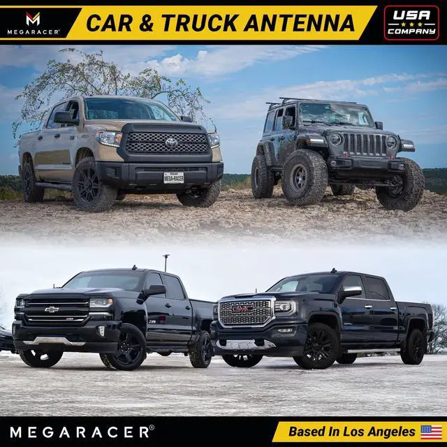 Alt view image 3 of 6 - 5" Short Black Carbon Fiber Truck Antenna for Ford F150 F250 Bronco | RAM 1500 Chevy Silverado GMC Sierra Wrangler Gladiator Tundra Tacoma RAV4 Rogue, Car Wash Safe, Small Stubby Replacement