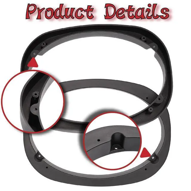 Alt view image 3 of 6 - 2 Pair 6x9 Speaker Spacer Adapter Universal Plastic Vehicle Car Ring Mount, 6X9 Speakers Spacer Bracket Audio Mat
