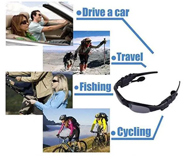 Alt view image 4 of 6 - Wireless Bluetooth MP3 Polarized Lenses Music Sunglasses V4.1 Stereo Handfree Headphone for iPhone Samsung Most Smartphone or PC (Black)