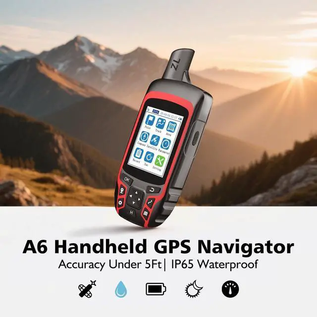 Alt view image 2 of 6 - A6 Handheld GPS for Hiking,Multi GNSS Support,Rugged Navigator | Compact GPS with 2.4" Color Screen, 20 Hours Battery Life for Hiking and All Outdoor Activities