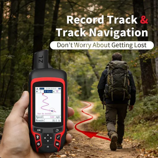Alt view image 3 of 6 - A6 Handheld GPS for Hiking,Multi GNSS Support,Rugged Navigator | Compact GPS with 2.4" Color Screen, 20 Hours Battery Life for Hiking and All Outdoor Activities