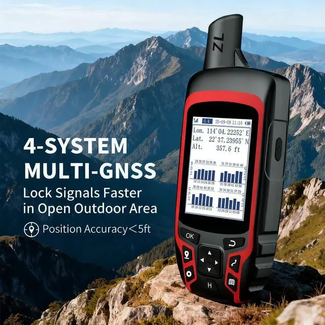 Alt view image 4 of 6 - A6 Handheld GPS for Hiking,Multi GNSS Support,Rugged Navigator | Compact GPS with 2.4" Color Screen, 20 Hours Battery Life for Hiking and All Outdoor Activities