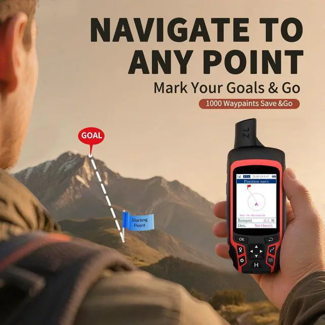 Alt view image 5 of 6 - A6 Handheld GPS for Hiking,Multi GNSS Support,Rugged Navigator | Compact GPS with 2.4" Color Screen, 20 Hours Battery Life for Hiking and All Outdoor Activities