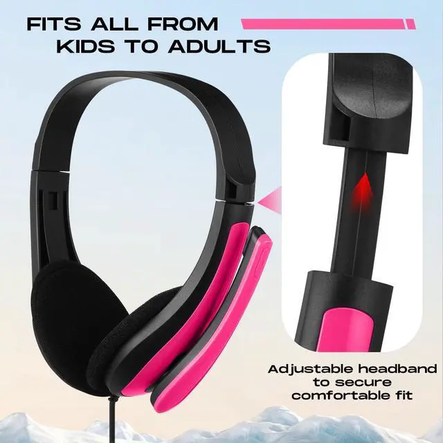 Alt view image 2 of 6 - 20 Pack Bulk Classroom Headphones with Microphone Students Wired School Class Set Headphones for School Library Computer Office Adults 3.5 Jack Universal Plug(Multicolor)