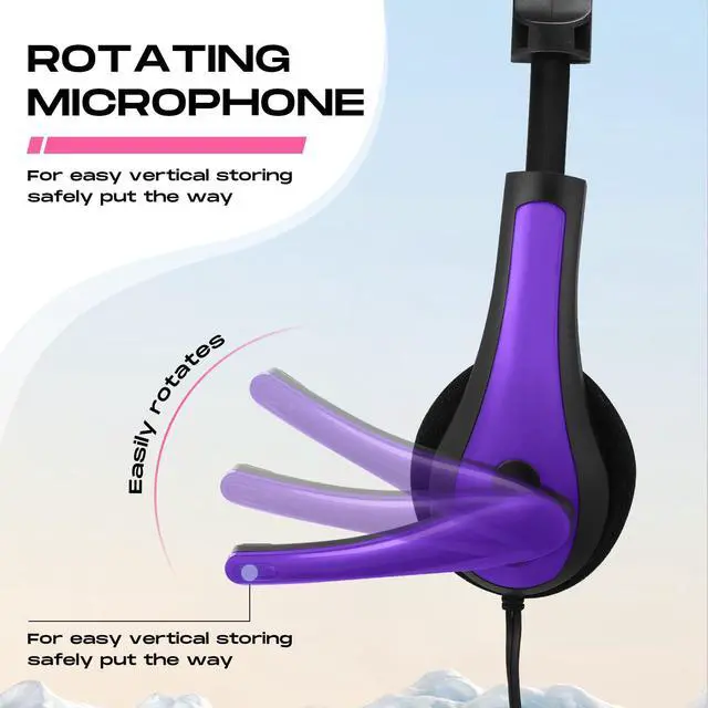Alt view image 4 of 6 - 20 Pack Bulk Classroom Headphones with Microphone Students Wired School Class Set Headphones for School Library Computer Office Adults 3.5 Jack Universal Plug(Multicolor)