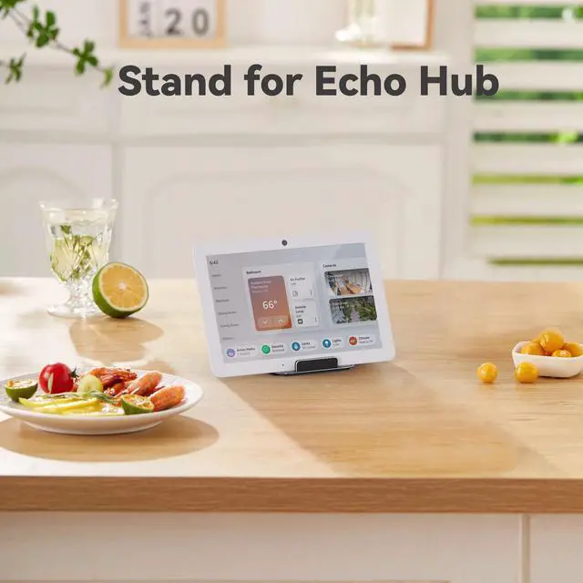 Alt view image 3 of 6 - Tilt Stand Compatible with Echo Show 15 and Echo Hub, Organizer Tray | Aluminum Alloy, 22°-85° Tilt, Portrait or Landscape, Foldable Design, No Mounting Needed, Black