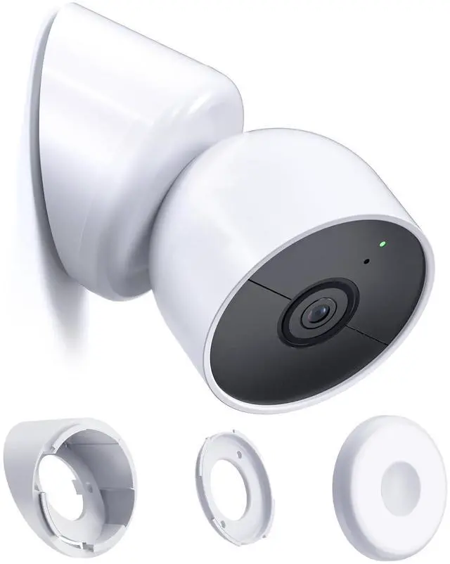 Main image of Magnetic Wall Mount Compatible with Google Nest Cam Outdoor (Wired, 2nd Gen) and Outdoor or Indoor, Battery, 4 Installation Methods, Nest Camera Replacement Angled Mount, Nest Cam Desk Stand