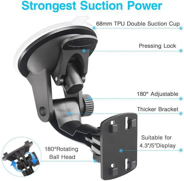 Alt view image 3 of 6 - CarPlay Mount, 2Pcs Backup Camera Monitor Mount for 4.3"-10" Monitor | Dashboard Bracket for Android Auto screen,windshield suction cup Mount for Car Play screen, rear view camera display holder