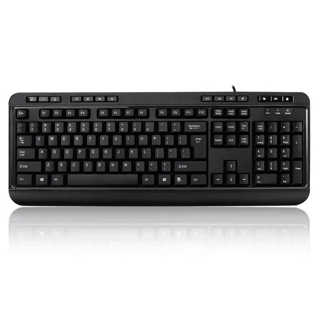 Alt view image 2 of 6 - AKB-132HB Multimedia USB Keyboard with 3 Hubs, Black