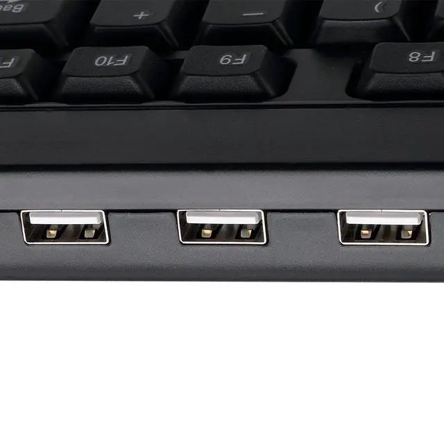 Alt view image 6 of 6 - AKB-132HB Multimedia USB Keyboard with 3 Hubs, Black