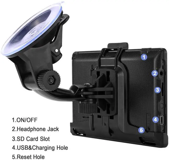 Alt view image 6 of 6 - GPS Navigator for Car,Truck GPS Commercial Drivers 2026,5Touchscreen | 5 Trucker GPS,Latest 2026 Map with Free Updates,Custom Routing,Driver Alerts