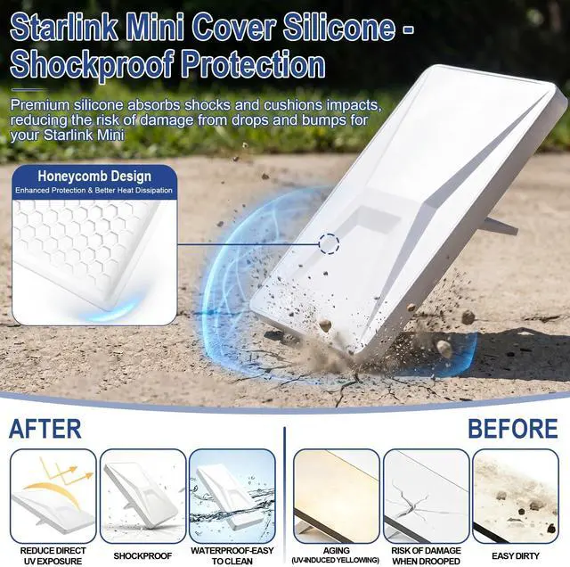 Alt view image 3 of 6 - Starlink Mini Mount Kit & Starlink Mini Protective Cover, Suction Cup Mount 3-in-1 Silicone Case with Front Cover Compatible with Window, Sunroof, Windshield Mount for RV, Truck, Jeep, Camping Travel