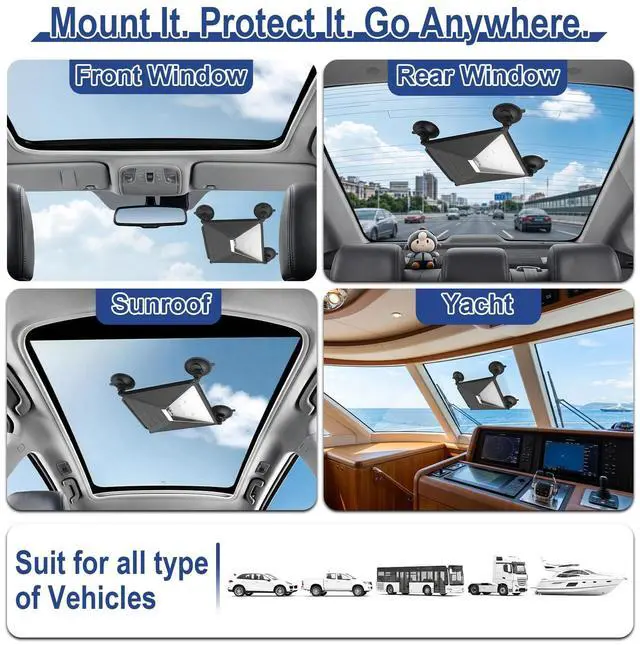 Alt view image 5 of 6 - Starlink Mini Mount Kit & Starlink Mini Protective Cover, Suction Cup Mount 3-in-1 Silicone Case with Front Cover Compatible with Window, Sunroof, Windshield Mount for RV, Truck, Jeep, Camping Travel