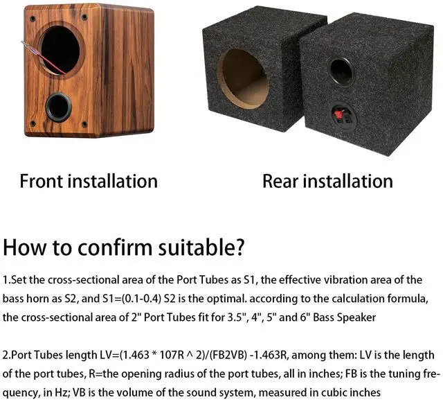 Alt view image 6 of 6 - Subwoofer Speaker Cabinet Port Tubes, 2"x2", 2 Pack | Compatible Model SAPR402G, 52.8×52mm, Bottom Grid, for PA/DJ Speaker Cabinets Subwoofer Bass Reflex Tube Box Vent