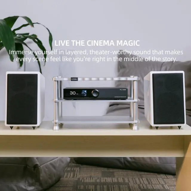 Alt view image 3 of 5 - SMSL Bookshelf Speakers Tabebuia, Studio Hi-Fi Speakers for Home Audio Wavecor Custom Drivers, 100 Watts Per Channel, Audiophile HIFI Two-Way Bookshelf Desktop Surround Passive Speaker, White(Pair)