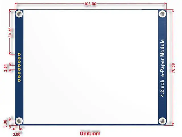 Alt view image 4 of 6 - 4.2inch E-Ink Display Module Compatible with Raspberry Pi 5/4B/3B/Zero/Zero W/Zero 2W/Pico/Pico W/Pico WH, 400x300 Resolution Three-Color SPI Interface