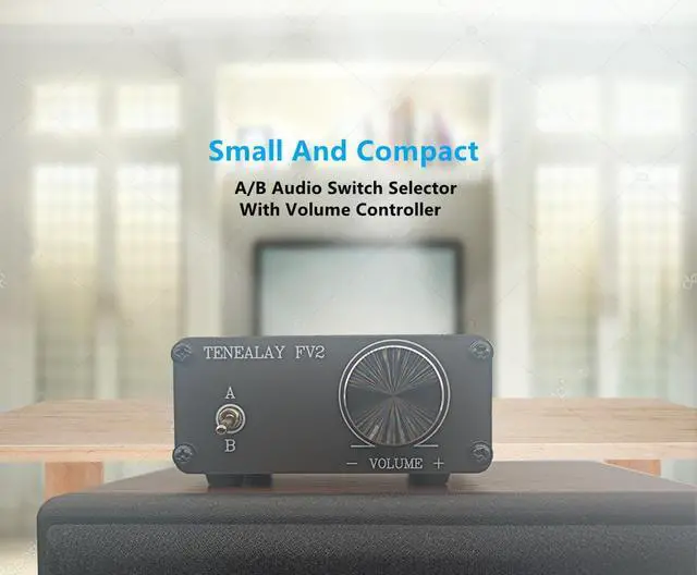 Alt view image 2 of 4 - HiFi RCA Passive Preamp Stereo Audio Preamplifier with Volume Control, A/B Audio Switch selector FV2