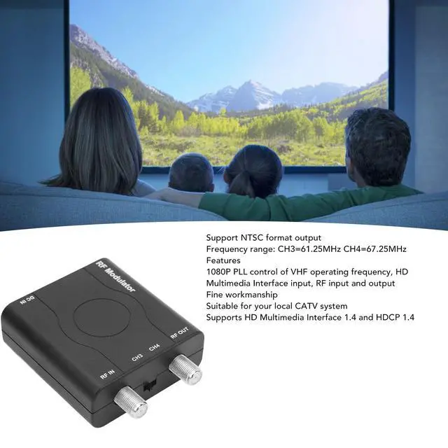 Alt view image 2 of 6 - HDMI to RF Modulator, HDMI Coaxial Converter, HDM61, Supports NTSC Format Output