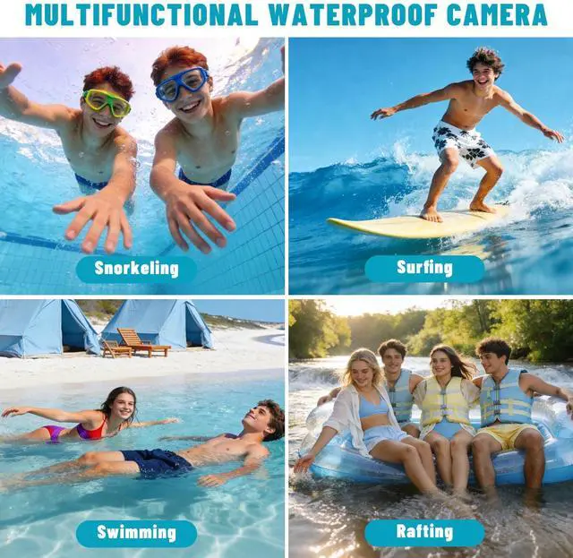 Alt view image 5 of 5 - 5K Underwater Digital Camera,64MP Waterproof Camera,16FT Floating Camera | for Snorkeling,Scuba Diving,Surfing,Swimming,Kayaking,Autofocus,Dual-Screen,16X Zoom,Fill Light,32GB Card,Type-C Rechargeable