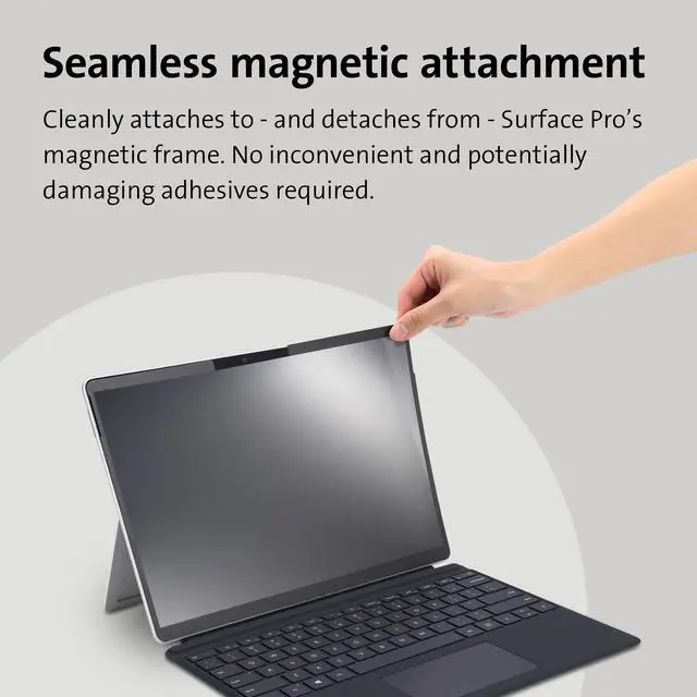 Alt view image 3 of 6 - Surface Pro 11, 10, X, 9 & 8 Magnetic Privacy Screen, Removable Privacy Filter for 13 inch Surface Pro, Touch Screen and Surface Pen enabled for Microsoft Laptops (K51700WW)