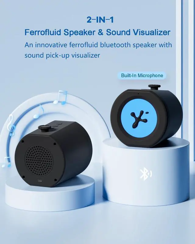 Alt view image 2 of 6 - Dancing Ferrofluid Bluetooth Speaker, Ferro Fluid Sound Visualizer with Colorful Lamp, Cool Magnetic Liquid Ferrofluid Display with Music Rhythm, Audio Visual Decor Venom Desk Toy Gifts for Teens