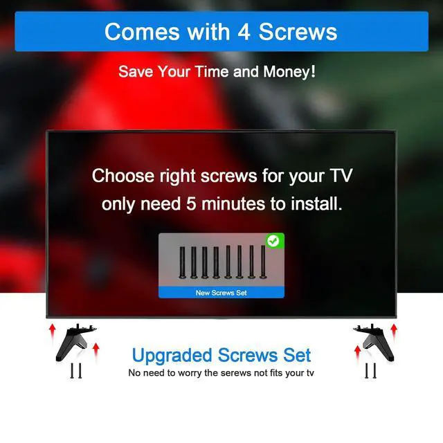 Alt view image 4 of 6 - TV Stand Legs Replacement for LG 49 50 55 Inch 49UJ6300 49LJ5550 49UK6300 50UJ6300 50UK6300MEZ64114730 55UK6500 55UK6300 55UM6900 55UK6090PUA 55UN7300 55LJ550M 50UM7300