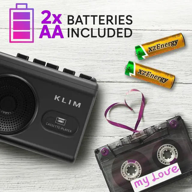 Alt view image 5 of 6 - K9 Cassette Tape Player Portable Cassette Player & Tape Recorder with Built-in Speaker & Microphone, Headphone Jack, AA Batteries (Included)/AC Powered, Includes Earphones - Black
