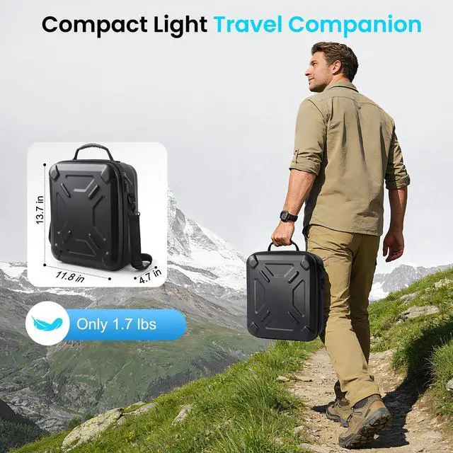 Alt view image 3 of 6 - Starlink Mini Case, Waterproof Shockproof EVA Carrying Storage Case | with Dual Carry Options,for Starlink Mini Accessories, Ultra-Light Portable Protection, for Camping, RV & Outdoor Travel