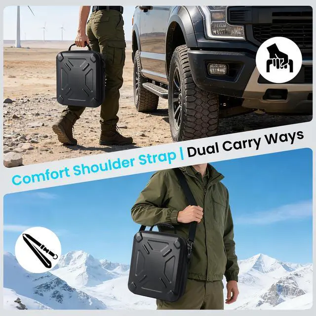 Alt view image 5 of 6 - Starlink Mini Case, Waterproof Shockproof EVA Carrying Storage Case | with Dual Carry Options,for Starlink Mini Accessories, Ultra-Light Portable Protection, for Camping, RV & Outdoor Travel