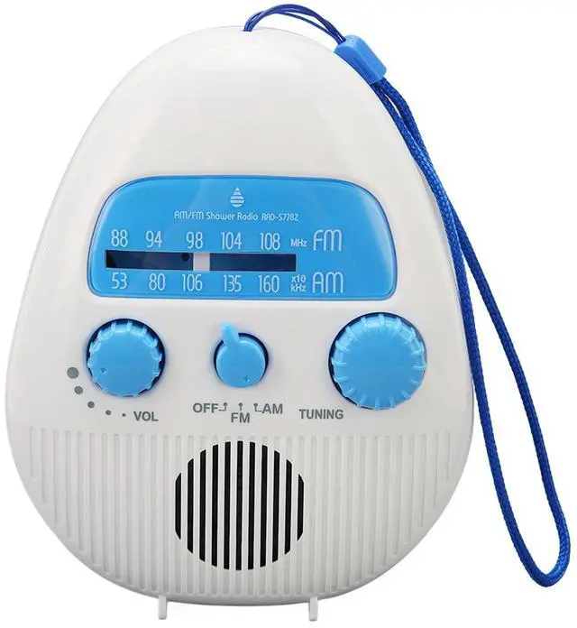 Main image of Shower Radio, Portable AM/FM Radio with Large Rotary Knobs | ABS Material, Rotary Knobs for Easy Tuning, Splash Proof, For Bathroom, Kitchen, Outdoor, Travel