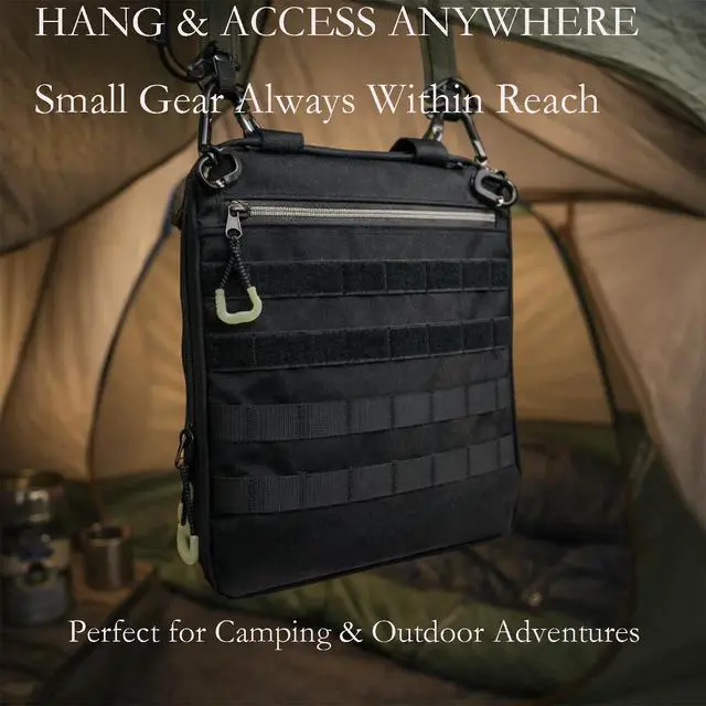 Alt view image 4 of 6 - Starlink Mini Carrying Case,Waterproof Protective Case for Starlink Mini with MOLLE Panels, Carabiner Corners, Padded Handle, Black