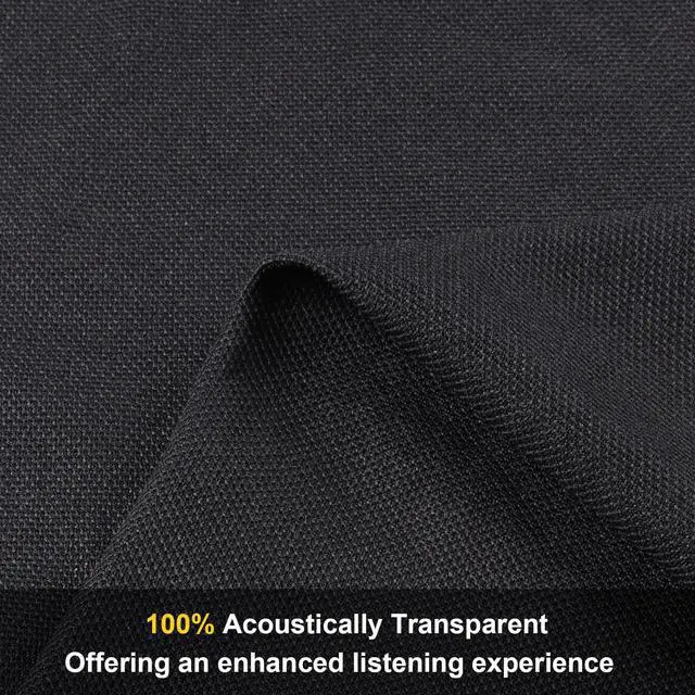 Alt view image 2 of 6 - 108" x 54" Speaker Grill Cloth, Acoustic Fabric Stereo Grill Cloth | Replacement for Speakers Mesh Cover Media Cabinet Renovation Home Stage Audio Repair Vintage Speaker Black