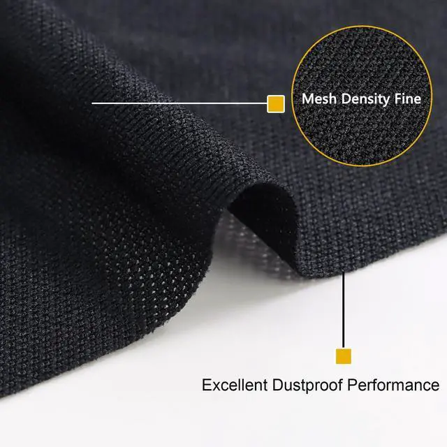 Alt view image 4 of 6 - 108" x 54" Speaker Grill Cloth, Acoustic Fabric Stereo Grill Cloth | Replacement for Speakers Mesh Cover Media Cabinet Renovation Home Stage Audio Repair Vintage Speaker Black