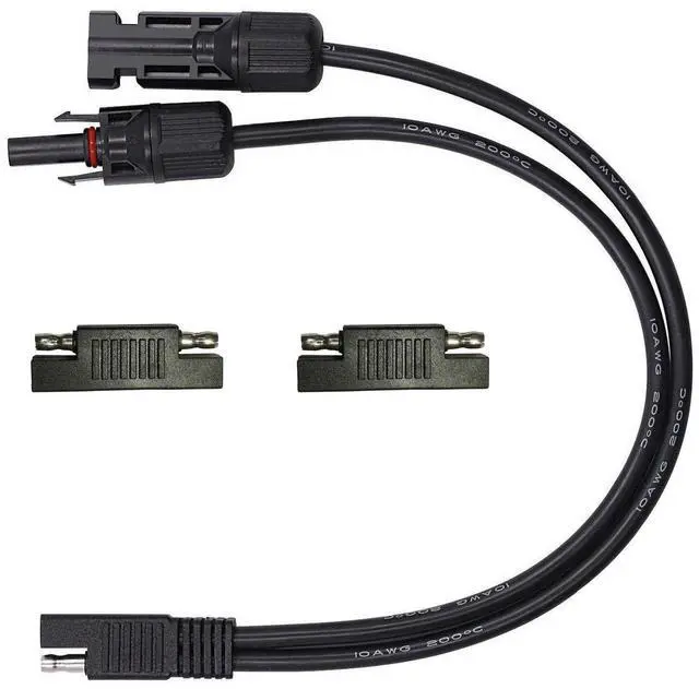 Alt view image 5 of 6 - Solar Panel Connectors 10AWG Compatible with MC-4 Solar Connecter to SAE Adapter PV Extension Cable Wire for RV Caravan Solar Panels Battery Charger kit with Two SAE to SAE Polarity Reverse Adapters