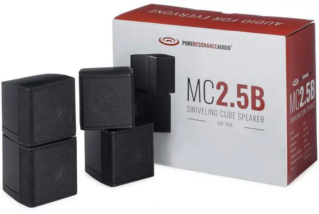 Main image of MC2.5B Dual 2.5 Swiveling Surround Sound Mini Cube Speaker (Pair, Black) (Without Brackets)