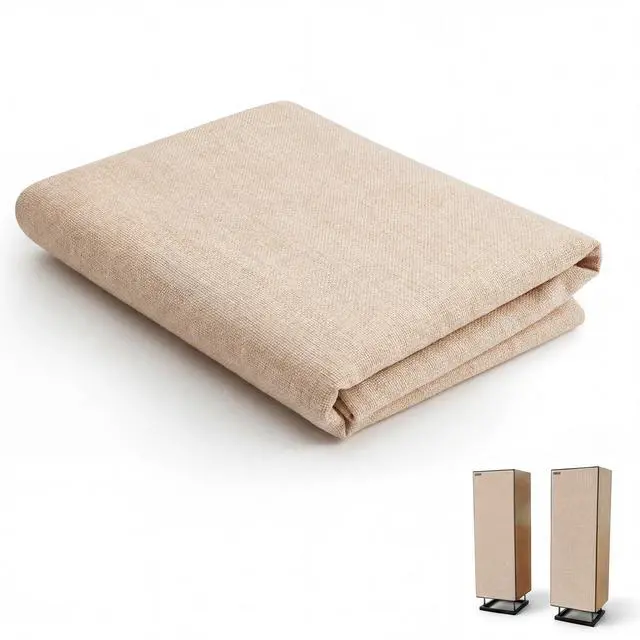 Main image of Extra Large Speaker Grill Cloth 60" x 120", Dustproof Vintage Linen Like Speaker Fabric for Home Theater Audio, Stereo Cabinet KTV Box, DIY Replacement & Restoration(Beige)