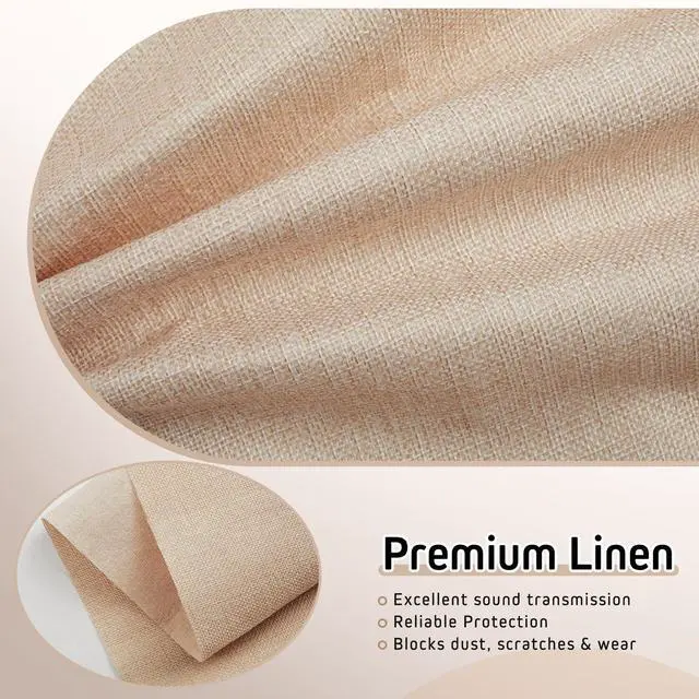 Alt view image 3 of 6 - Extra Large Speaker Grill Cloth 60" x 120", Dustproof Vintage Linen Like Speaker Fabric for Home Theater Audio, Stereo Cabinet KTV Box, DIY Replacement & Restoration(Beige)